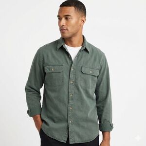 Scheels Sports Outfitters vintage cotton button up work shirt large olive green